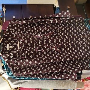 Charter club fan print ruffle bell sleeves blouse